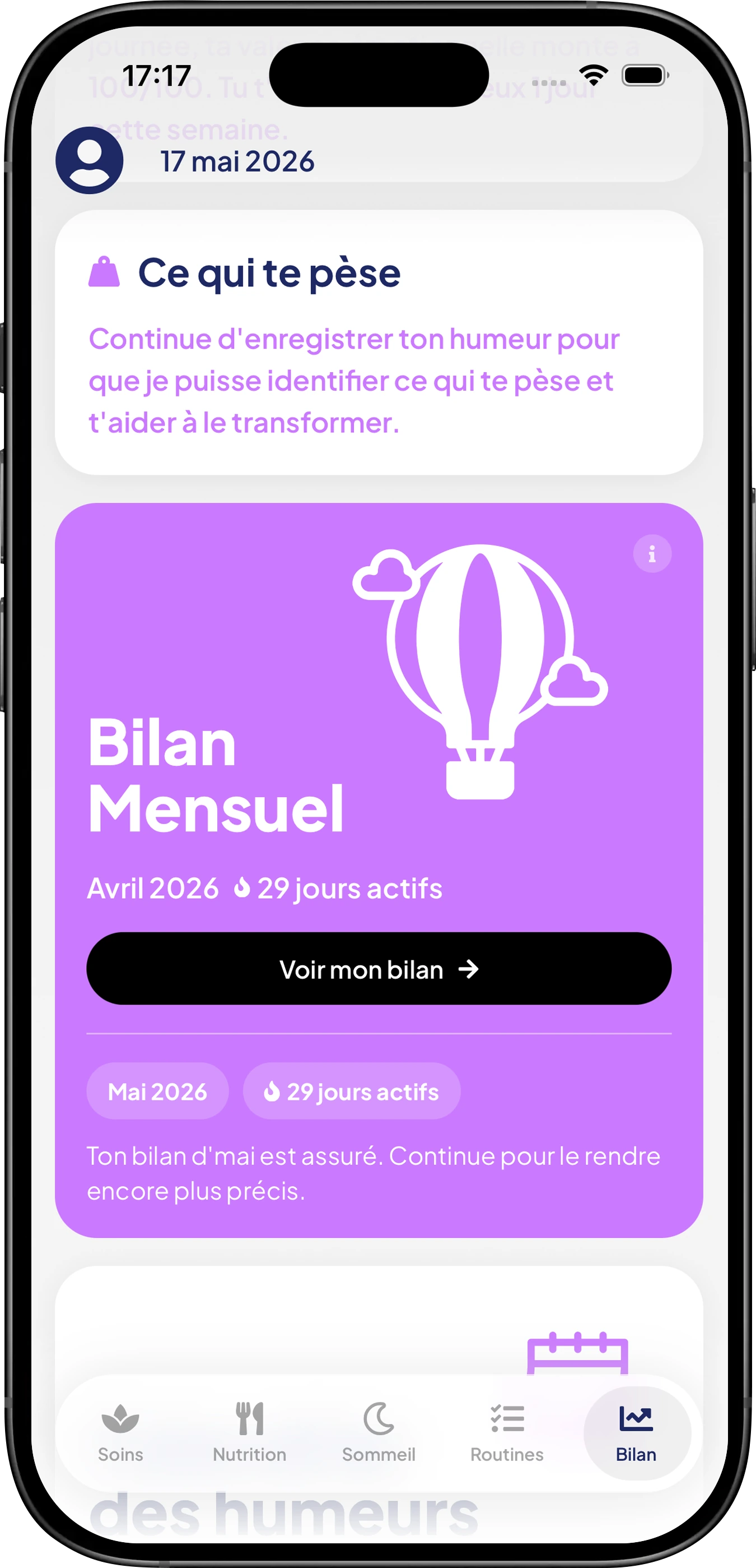 Bilan IA personnalisé Cortifit avec recommandations