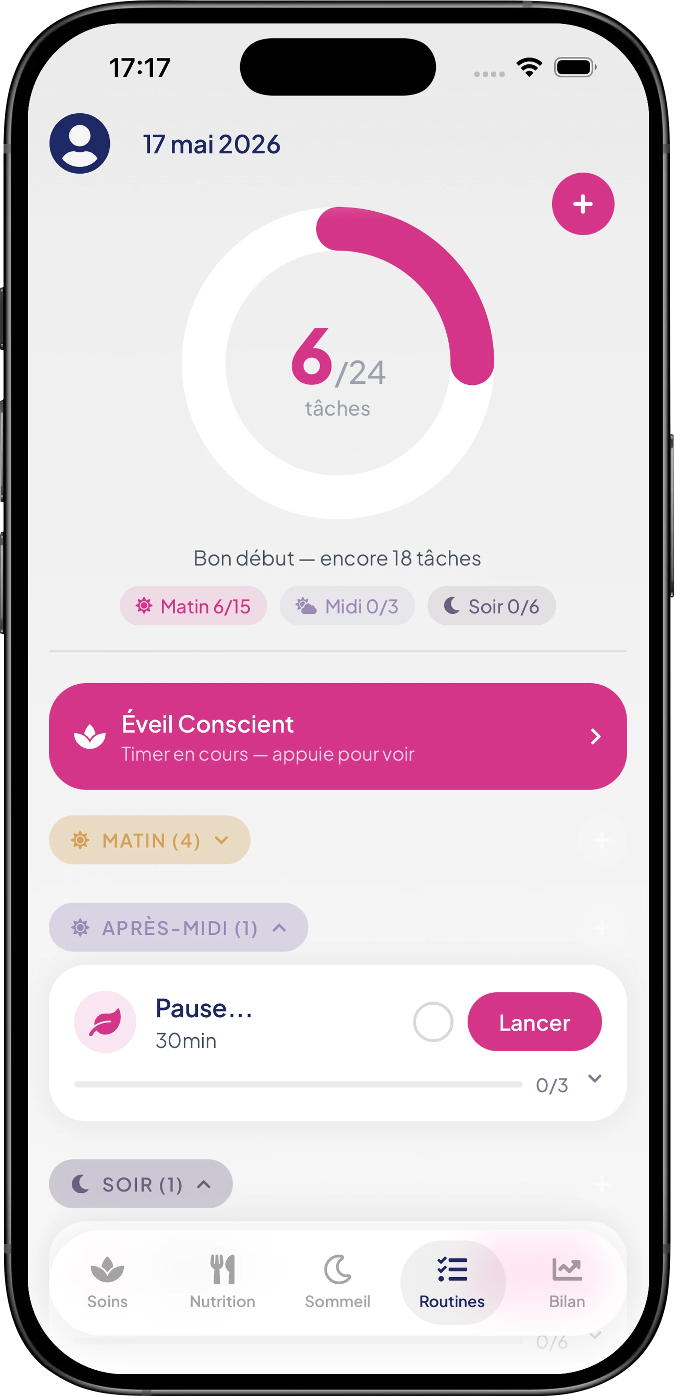 Gestionnaire de routines Cortifit