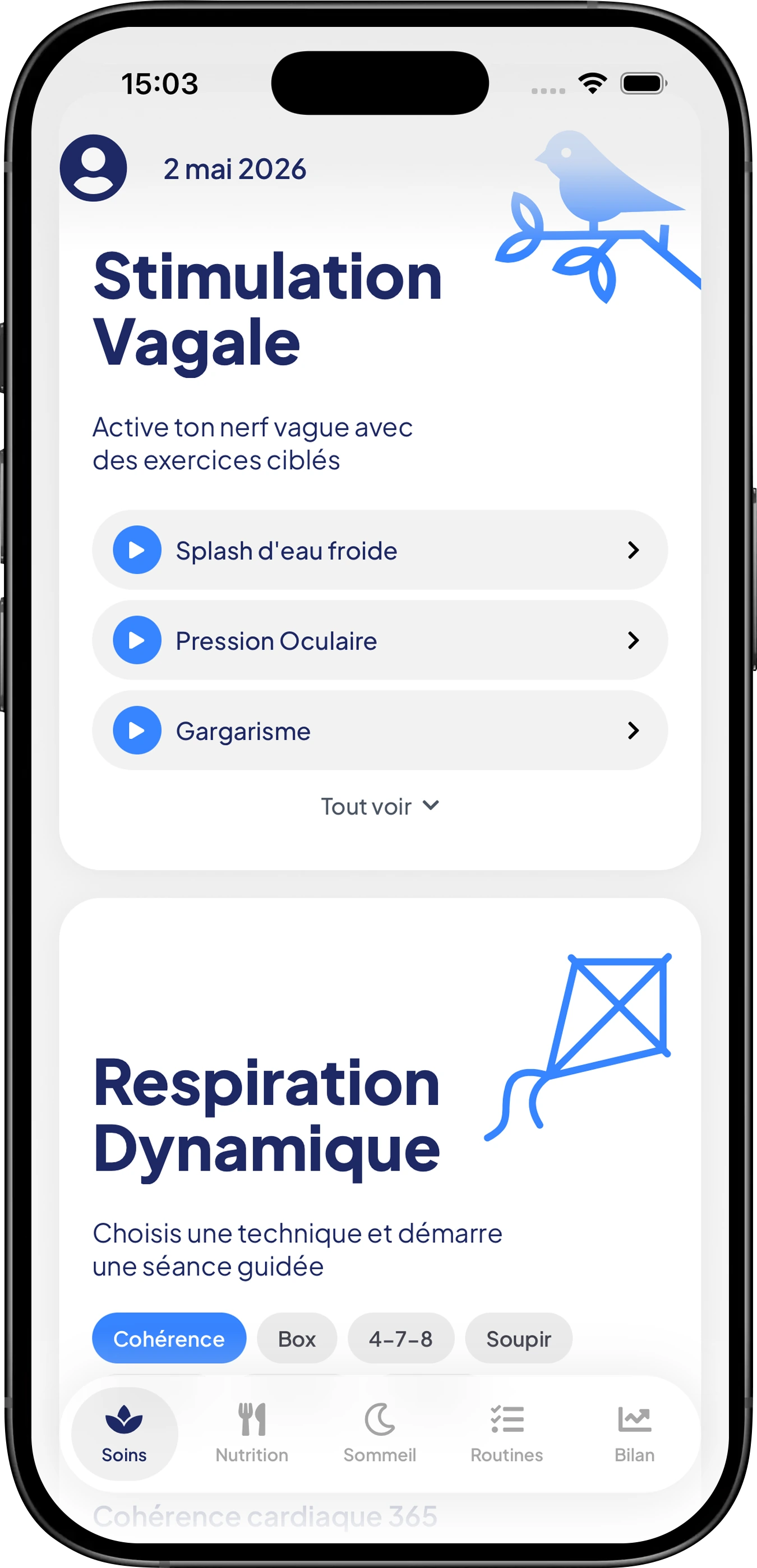 Exercices de stimulation vagale Cortifit